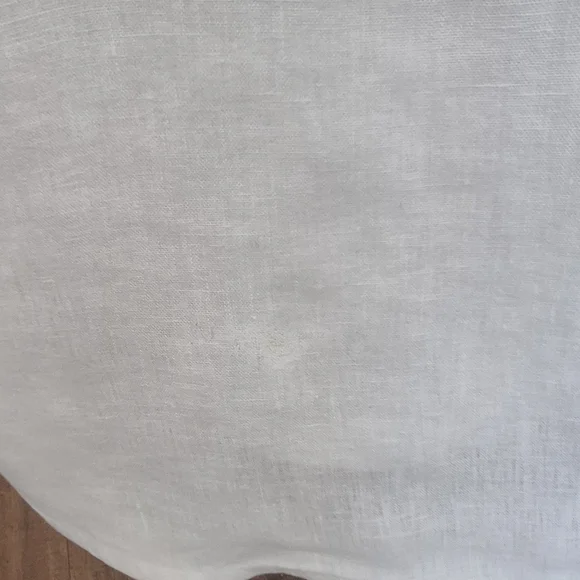 Flax By Jeanne Englehart White Sleeveless Button-Down Shirt 100% Linen - Picture 3 of 6